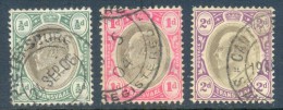 Transvaal 1904. ½d, 1d And 2d (wmk.MCA). SACC 266-268, SG 260-262. - Transvaal (1870-1909)