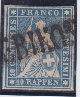 Heimat LU EBIKON 186 + Langstempel Auf Strubel Zu#23G Blau 10Rp. - Used Stamps