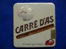 Boîte Métallique De Cigares Carré D'As, Vide - Cajas Para Tabaco (vacios)