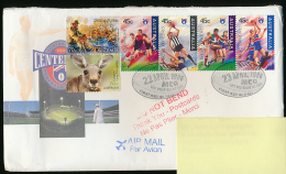 Lettre Australie-France, Centenaire Of The Australian Football Ligue, Cachet 23 April 1996 Air Mail, Mention Do Not Bend - Postmark Collection