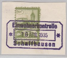 Heimat SH Schaffhausen 1935-04-10 50Rp. Fiskalmarken - Fiscale Zegels