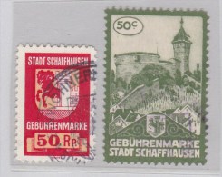 Heimat SH Schaffhausen Lot 2 Fiskalmarken Gebührenmarken - Fiscale Zegels