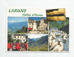 Cp , 64 , LARUNS , Multi Vues , Moutons , Vue Aerienne , écrite , Ed : Thouand N° 642107 - Laruns