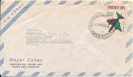 Argentina Air Mail Cover Sent To USA 12-9-1963 Single Franked - Airmail