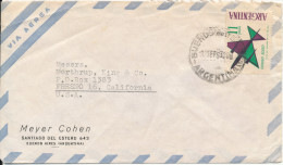 Argentina Air Mail Cover Sent To USA 12-9-1963 Single Franked - Luftpost