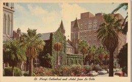 USA, St. Mary's Cathedral And Hotel Jean La Fitte, Galveston, Texas, Unused Postcard [16344] - Galveston