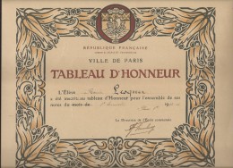 Tableau D´Honneur / RF/ Ville De Paris / Ecole Communale / LESQUER/ 1915   DIP47 - Diploma & School Reports