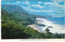 Lumahai Beach Kauai Hawaii, C1970s/80s Vintage Postcard - Kauai