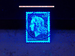 1967 / 69 N° 1536A MARIANNE DE CHEFFER PHOSPHORESCENTE OBLITÉRÉ - Used Stamps