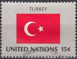 Nations Unies (New York) 1980 Yvert 316 O Cote (2015) 0.70 Euro Drapeau Turquie Cachet Rond - Usados