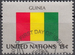 Nations Unies (New York) 1980 Yvert 320 O Cote (2015) 0.70 Euro Drapeau Guinée Cachet Rond - Gebraucht