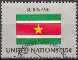 Nations Unies (New York) 1980 Yvert 321 O Cote (2015) 0.70 Euro Drapeau Suriname Cachet Rond - Gebraucht