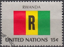 Nations Unies (New York) 1980 Yvert 330 O Cote (2015) 0.70 Euro Drapeau Rwanda Cachet Rond - Gebraucht