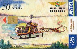 Hélicoptère  Helicopter  Télécarte Jet Avion Phonecard  Uruguay Telefonkarten (300) - Uruguay