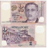 SINGAPORE  $2  Polimer  P46c  Two Squares Below Education On Back    UNC - Singapur