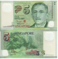 SINGAPORE  $5  Polimer  P47a  No Symbol Below  Garden City On Back  (2005)  UNC - Singapur