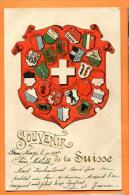 PBF-28  Souvenir De La Suisse. Blason Des Cantons, En Relief, Embossed. Circulé Sous Enveloppe - St. Anton