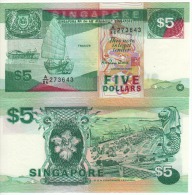 SINGAPORE  $5    P19   ( ND 1989 ) UNC - Singapur