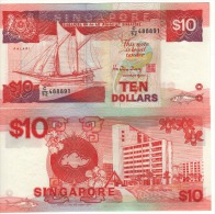 SINGAPORE  $10    P20   ( ND 1988 ) UNC - Singapur