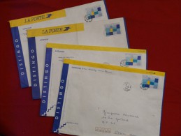 4 Enveloppes Distingo N° 2002 - 2004 - 2006 - 2008 - Format 326x229 - PAP : Altri (1995-...)