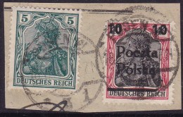 POLAND 1919 Poznan Fi 40 Error B4 On Piece - Oblitérés