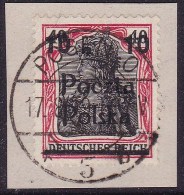 POLAND 1919 Poznan Fi 70 Error B5 On Piece - Used Stamps