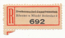 Böhmen Und Mähren / R-label: Bschesno Bei Jungbunzlau - Brezno U Mlade Boleslave ("692") German Text Removed (BM1-0283) - Andere & Zonder Classificatie