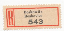 Böhmen Und Mähren / R-label: Boskowitz - Boskovice (2x Number: "543" And "451") (BM1-0292) - Sonstige & Ohne Zuordnung