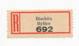 Böhmen Und Mähren / R-label: Bischitz - Bysice (2x Number: "692" And "331") (BM1-0301) - Sonstige & Ohne Zuordnung