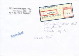 Czech Rep. / APOST (1999) 739 32 VRATIMOV 1 (Post Office Number Is Typed Manually) (R-letter) Tariff: 12,60 CZK (A09111) - Variedades Y Curiosidades