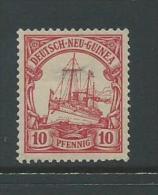 New Guinea German 1901 Kaisers Yacht 10 Pf Carmine Mint Hinged , Thinned - Nouvelle-Guinée