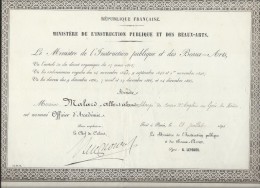 Officier D´Académie/ Ministére De L´Instruction Publique Et Des Beaux-Arts/Le Havre / Paris /1894  DIP84 - Diplomas Y Calificaciones Escolares