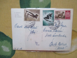 19565  Cartolina Per INTERNo Affrancata L.10 N.3 Valori Differenti Commemorativi - Brieven En Documenten