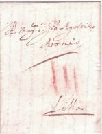 1670- Letter From  Amsterdam - Rating  3 Patars Red Pencil  To LILLE  ( Anvers Way ) Italian Language - ...-1852 Voorlopers