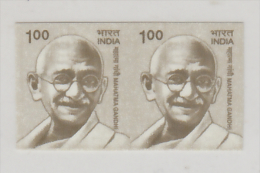 India 2008  Mahatma Gandhi  1oo  IMPERFORATE Pair MNH    # 89106  Inde  Indien - Variétés Et Curiosités