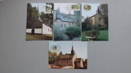 Luxemburg 1232/5 Yt 1182/5 Maximumkarte MK/MC, Orts-ET/ESST, Caritas 1989: Restaurierte Kapellen (I - Maximum Cards