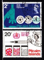 Pitcairn Islands Used Scott #95-#96 Set Of 2 20th Anniversary WHO - OMS