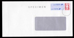 France Enveloppe Specimen Type Briat Neuve Grande Fenêtre - Standard Covers & Stamped On Demand (before 1995)