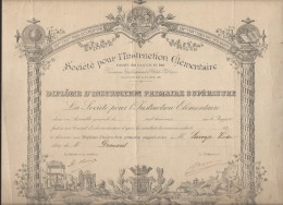 Diplôme D´Instruction Primaire Supérieure/ Société Pour L´Instruction Elémentaire/Lavoye/1890-99 ?    DIP109 - Diploma's En Schoolrapporten