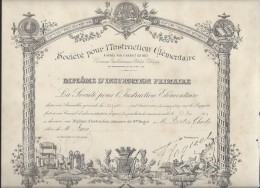 Diplôme D´Instruction Primaire/ Société Pour L´Instruction Elémentaire/Carnot//1894    DIP113 - Diplome Und Schulzeugnisse