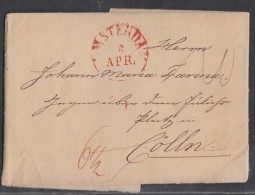 Brief Gelaufen Von Amsterdam Am 5.4.1836 Nach Cöln - ...-1852 Vorläufer