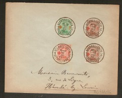 Nrs. 150 , 151 (2x) En 152 Op Brief Verstuurd Van BEERSEL (ANTW) Naar HEVERLEE (aankomststempel Dd. 16/3/1919) ! - 1918 Rode Kruis