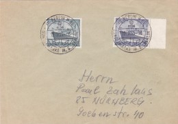 Berlin (West) 12.3.1955 M. S. BERLIN 2X STAMPS ON COVER PMK FIRST DAY. - Lettres & Documents