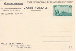 Carte Exposition Internationale  Palais De La France New-York Repiquage Coupe Internationale Du Philatéliste - AK Mit Aufdruck (vor 1995)