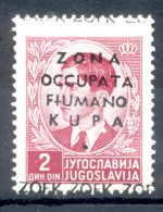 It.Occupation WW II Fiume & Kupa 1941 2 D ZONA OCCUPATA FIUMANO KUPA Ovpt (not Known On This Value And Probably Fake) MN - Fiume & Kupa