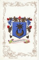 Portsmouth England Heraldic Crest Coat Of Arms C1900s Postcard - Portsmouth