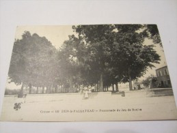 CPA DUN LE PALLETEAU PROMENADE DU JEU DE BOULES 1908 - Benevent L'Abbaye