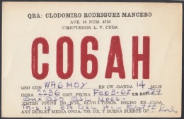 1965-H-3. CUBA 1965. TARJETA ESPECIAL DE RADIOAFICIONADO. CIENFUEGOS. RADIO - Briefe U. Dokumente