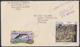 1973-H-2. CUBA 1973. SOBRE MARCA OFICINA DE CAMBIO INTERNACIONAL A FRANCIA POR VIA AEREA. FRANCE. - Lettres & Documents