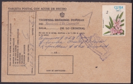 1978-H-2. CUBA 1977. TARJETA DE CITACION DE ACUSADO DEL TRIBUNAL POPULAR DE CAMAGUEY RETORNADA. FORWARDED. TARIFA 2c. - Covers & Documents